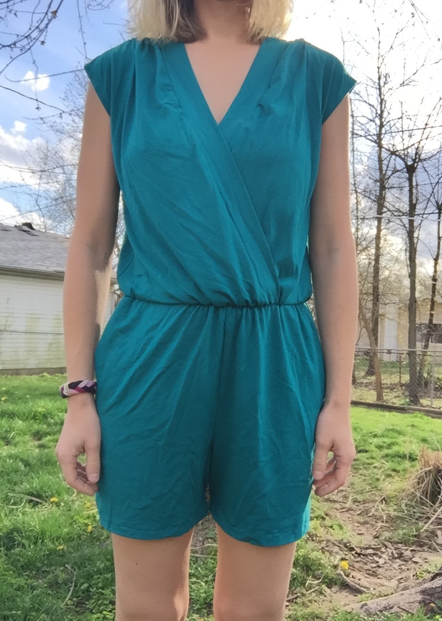 Blue gofl cart print bamboo romper main image 1