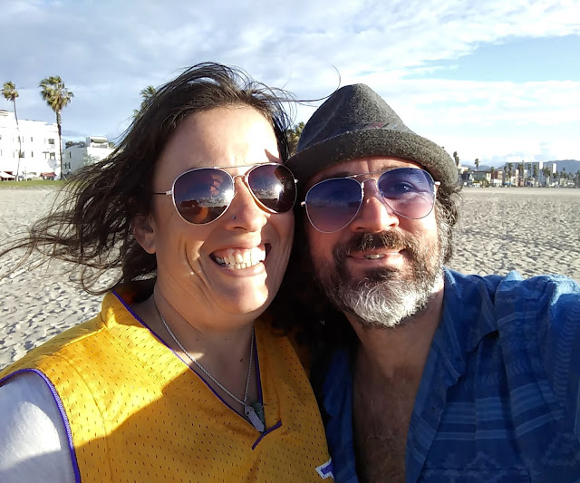 Omar Cherif with Kymberlee at the Venice Beach Drum Circle — 17 March 2018