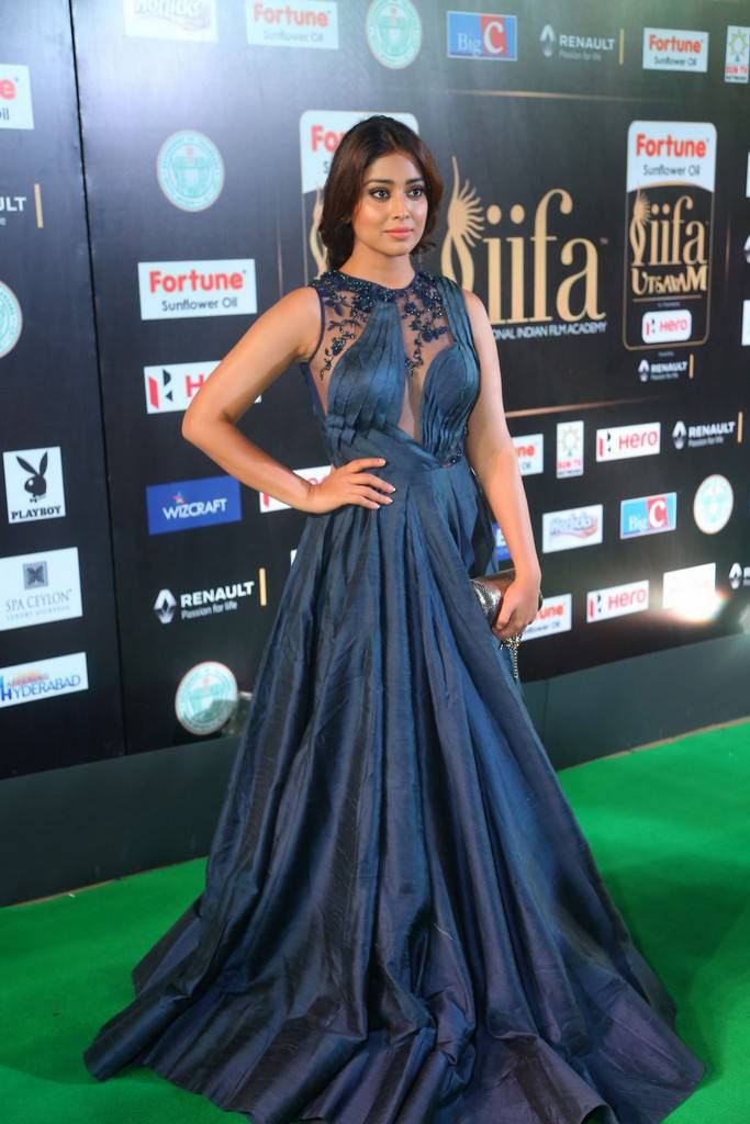 Telugu Actress Shriya Saran At IIFA Awards 2017 In Green Dress