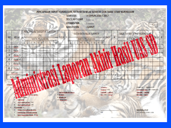 Contoh Format Manajemen Laporan Selesai Hasil Uas Sd Format Words