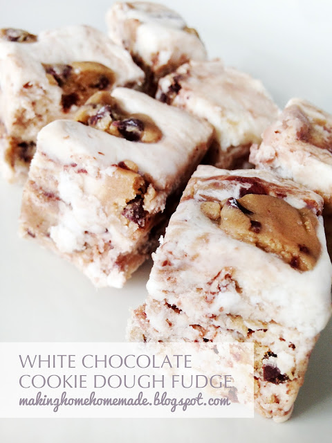 White Chocolate Cookie Dough Fudge