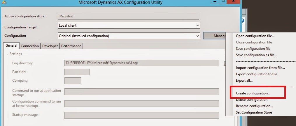 Tips for the life: Ax2012 Create a different layer configuration/access ...