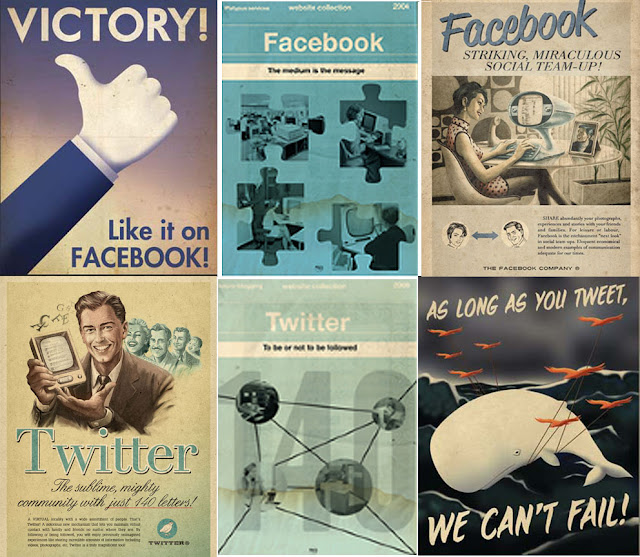 retro graphic design social media