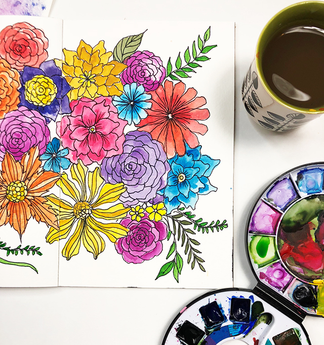 a peek inside my process: watercolor flowers