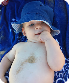 baby at the beach, five month old baby boy