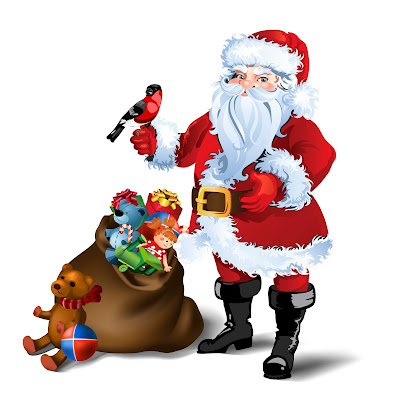 Papa Noel y su bolsa de juguetes para todos los niños