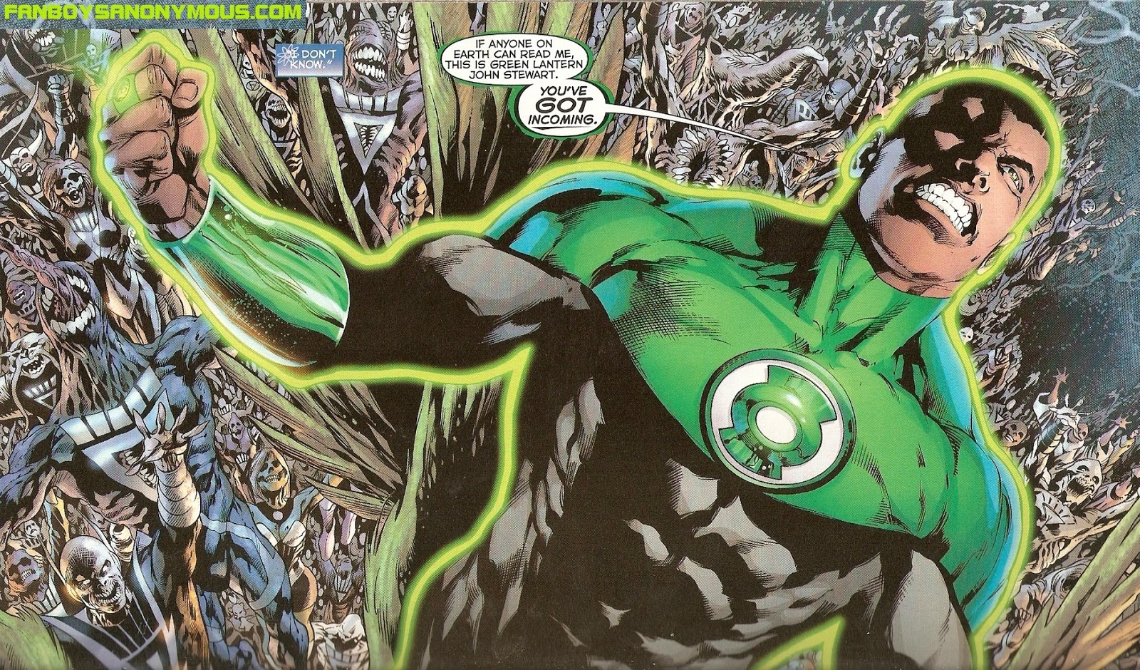 DC Green Lantern John Stewart In Blackest Night surviving the Black Lantern Corps
