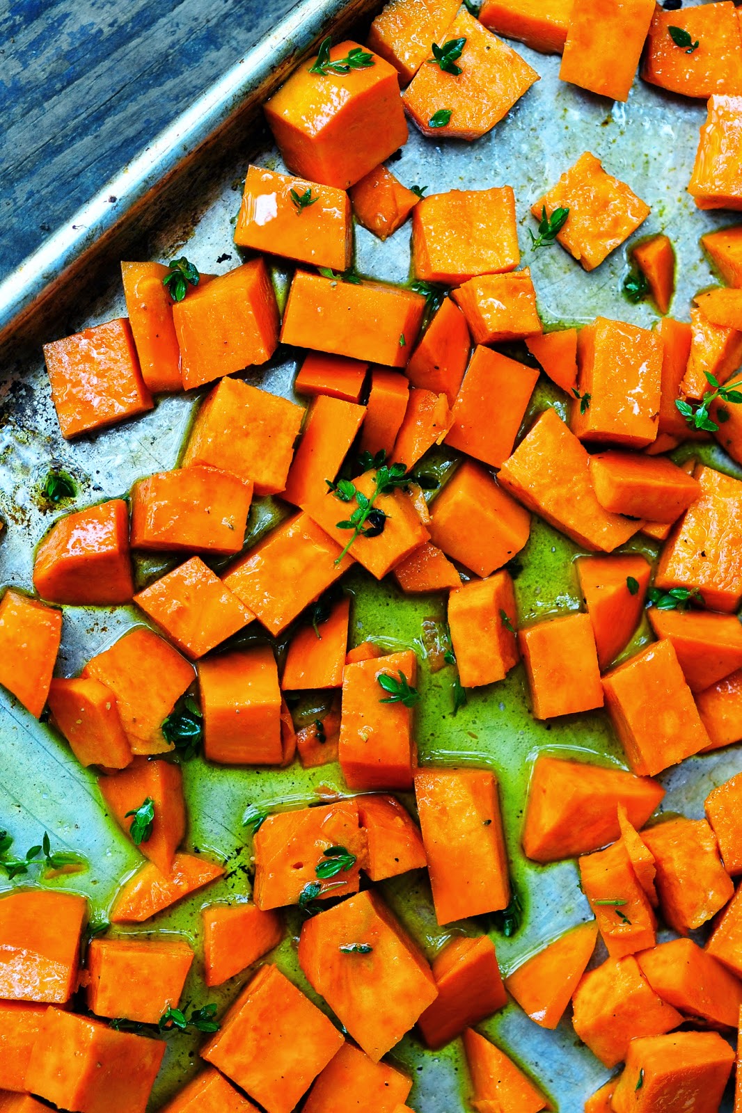 Simply Gourmet Thyme Roasted Sweet Potatoes
