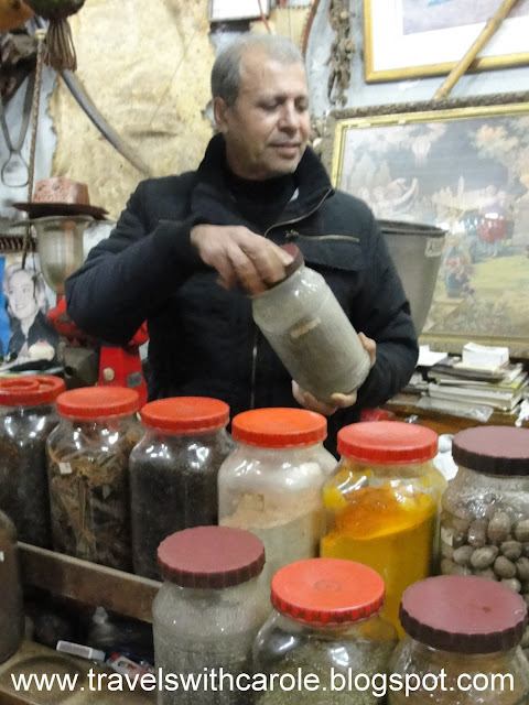 spice vendor in Akko, Israel