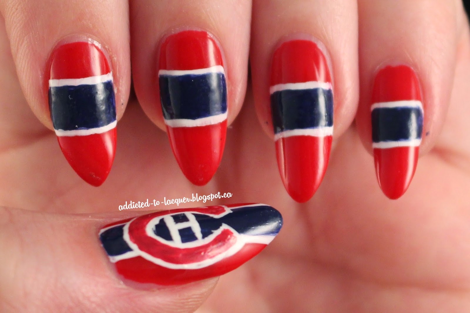 Addicted to Lacquer: Montreal Canadiens Manicure