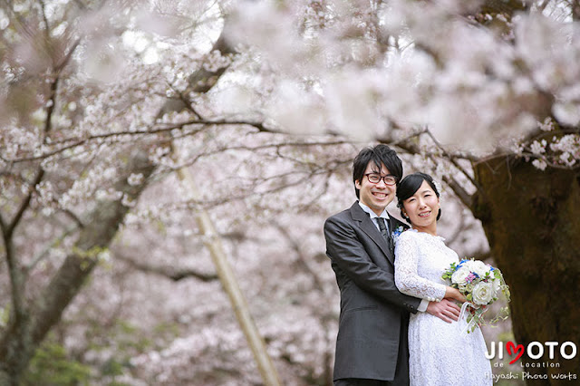 桜での奈良前撮りロケーション撮影
