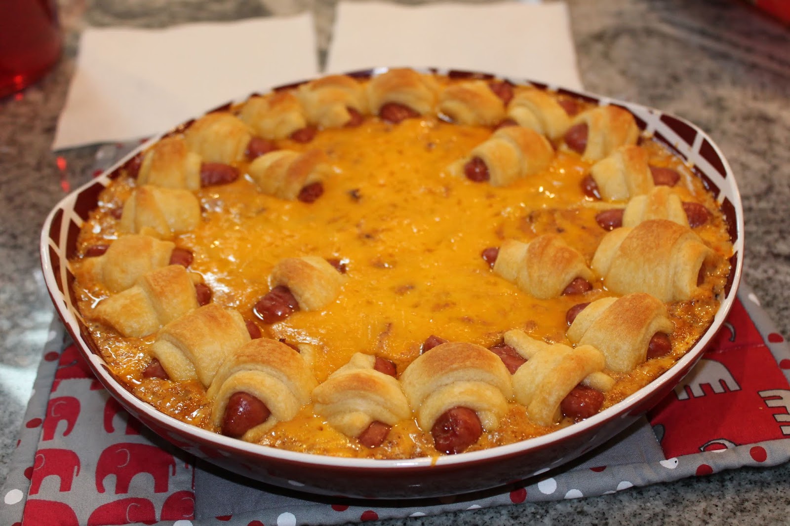 Dinner with the Grobmyers Pigs in a Blanket Chili Cheese Dip