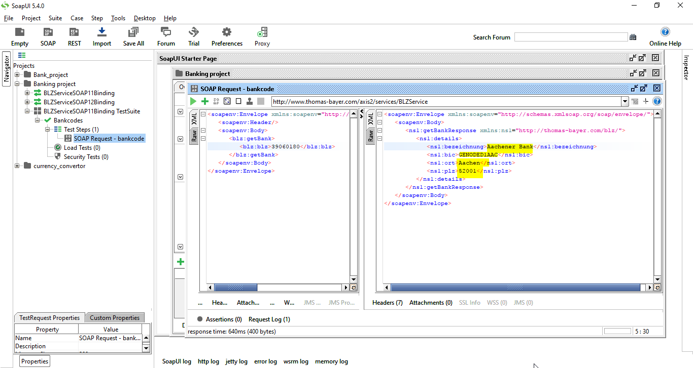 SoapUI How to create Soap project with new test suite using WSDL URL