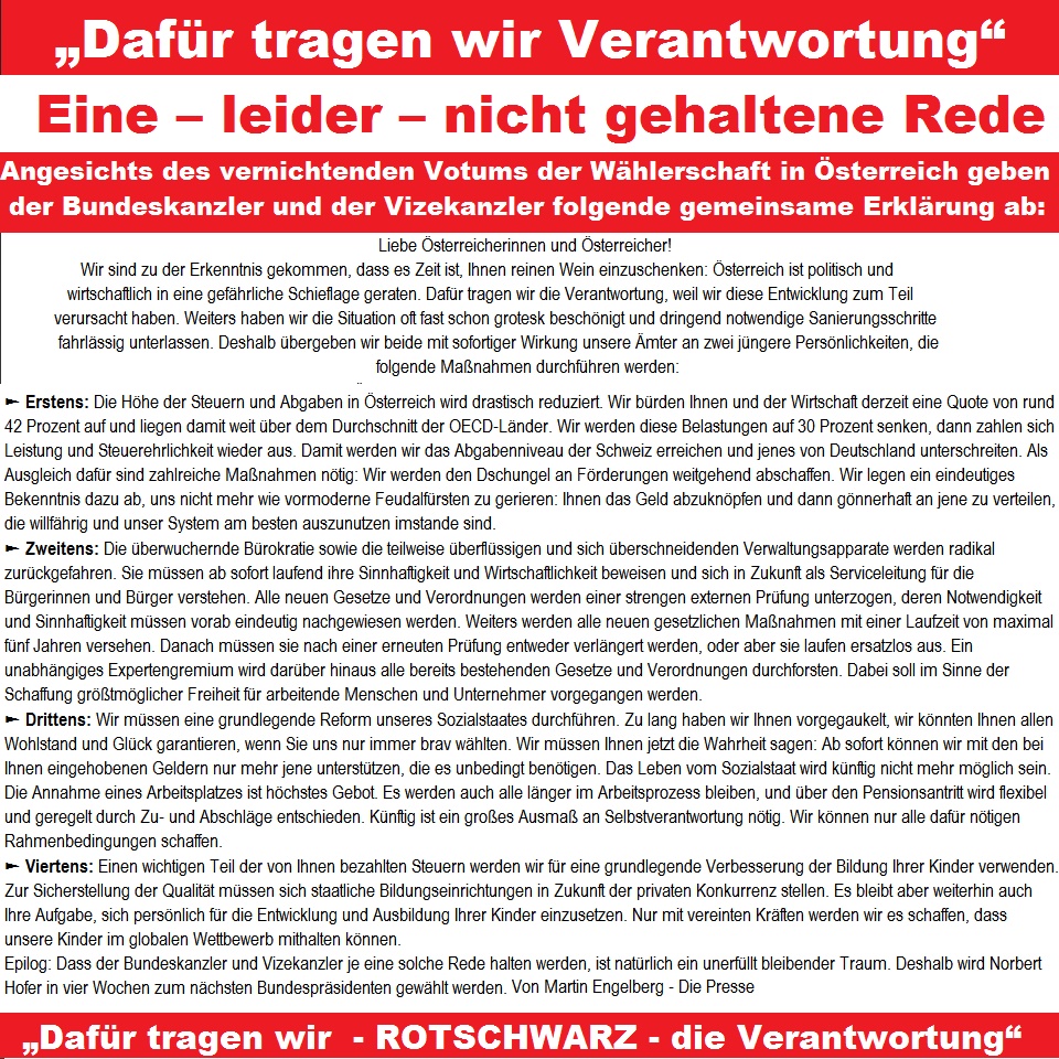 ROTSCHWARZ IHR HABT UNSER LAND AUF DEM GEWISSEN