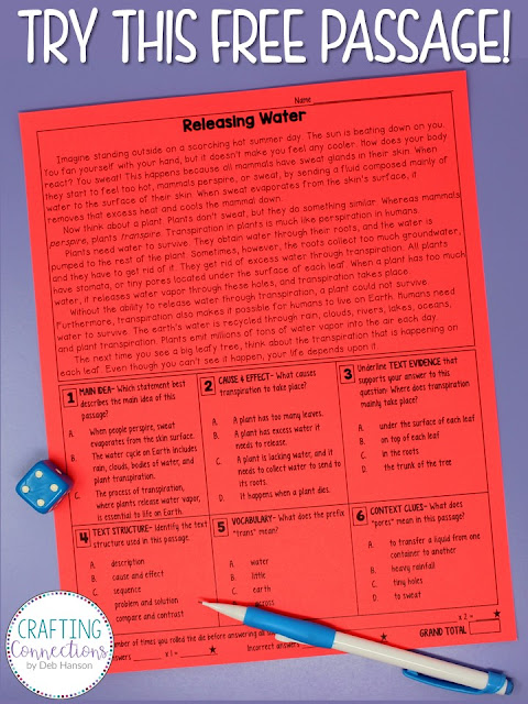 Make reading test prep meaningful and fun by using reading games! After reading a passage, students will answer 6 multiple choice questions and try to earn the lowest number of points. This blog post contains a FREE nonfiction reading passage! Skills include main idea, text structures, context clues, cause and effect, citing text evidence, and vocabulary.
