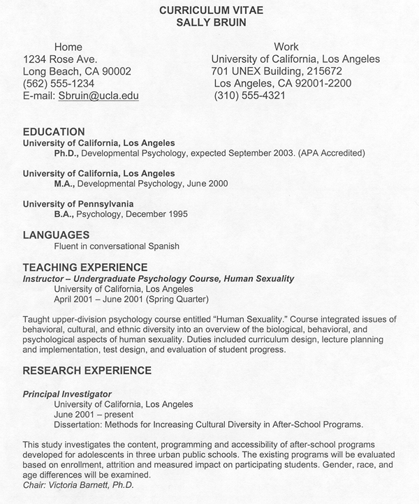 American resume student example