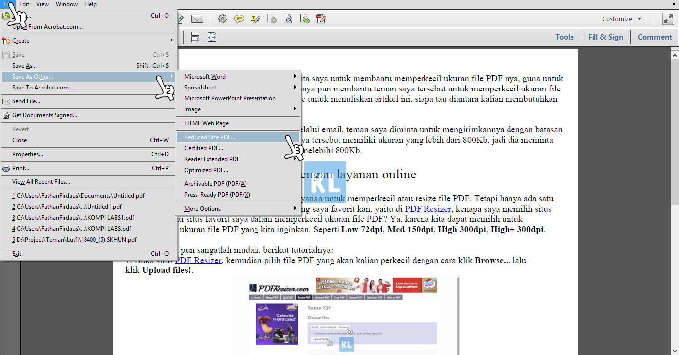 Cara Membesarkan Ukuran File Pdf Online Berbagai Ukuran