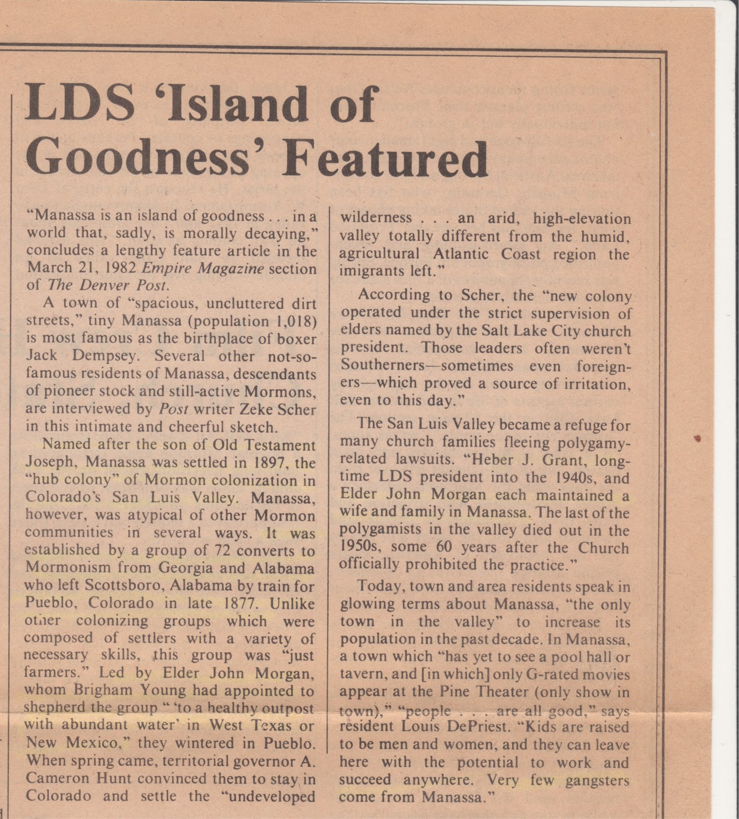 TheAncestorFiles John and the History of Manassa, Colorado