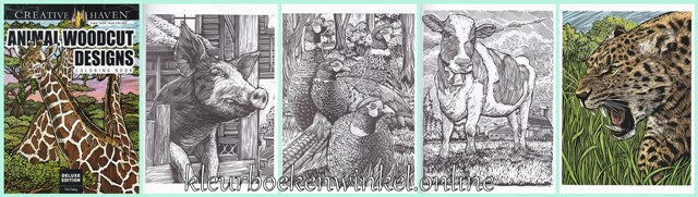 kleurboek animal woodcut designs kleurboek animal woodcut designs