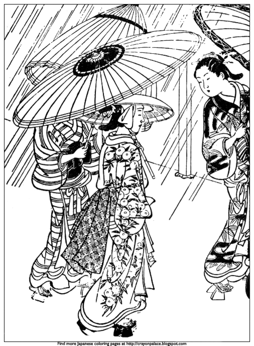 Crayon Palace: Color Rainy Days in Kimonos