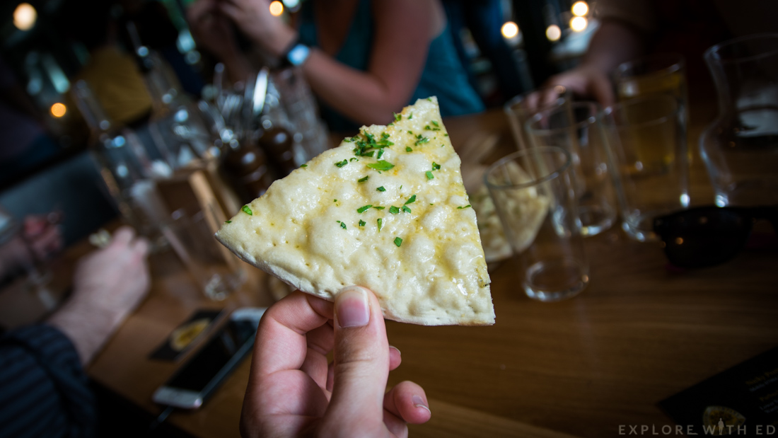 Appetiser, garlic bread, The Stable Cardiff
