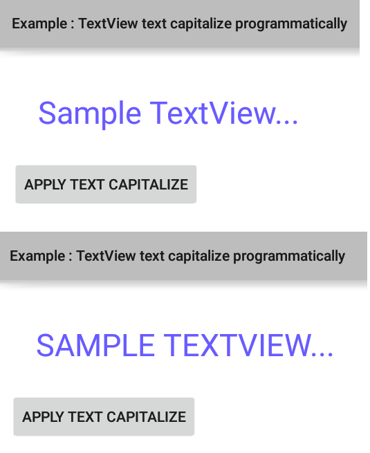 How to capitalize TextView text programmatically in Android ProValley