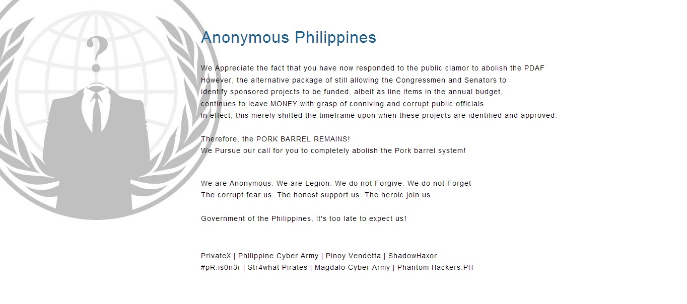 Government websites hacked in protest of pork barrel funds, highlight need for secure web hosting