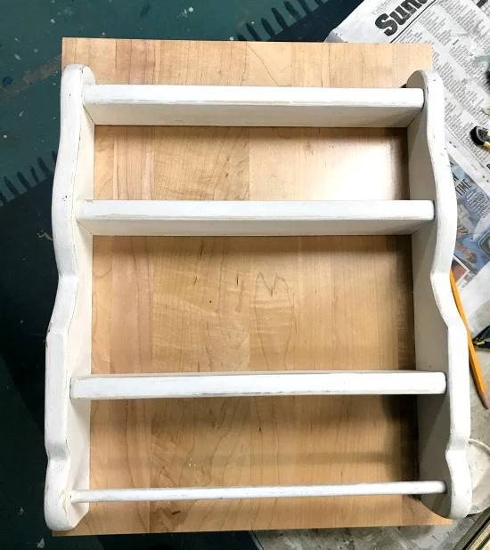 Attaching a shelf to a cabinet door