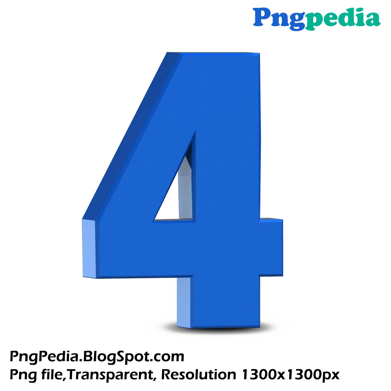 blue-3d-numbers-set four 4