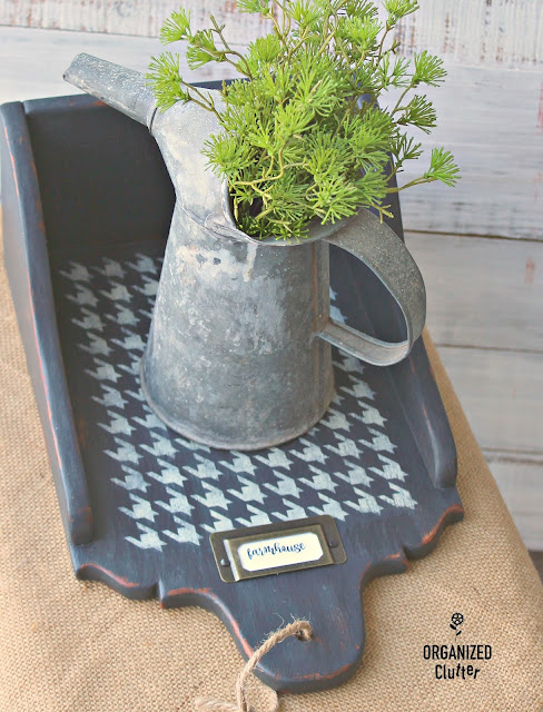 Thrift Shop Country Shelf Upcycle with Chalk Paint & Houndstooth Stenci