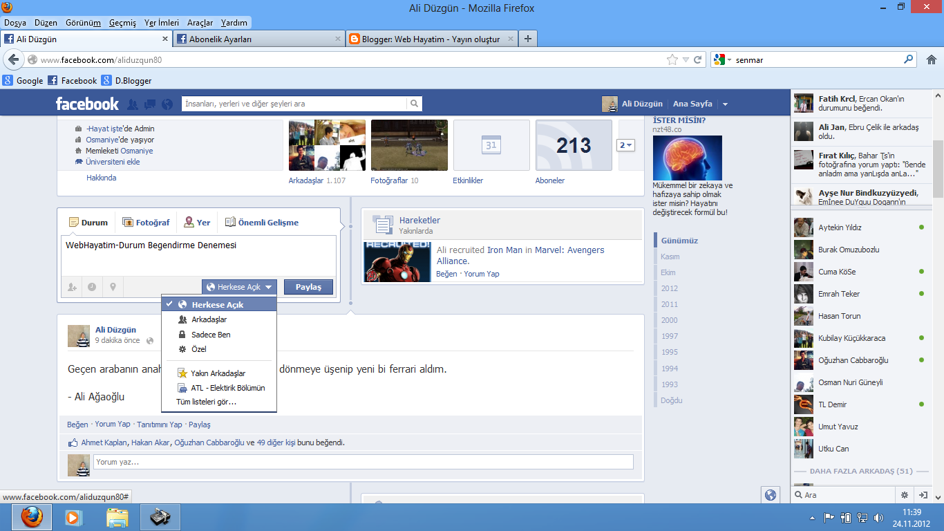 Web Hayatim: Facebook Kolay Durum-Fotoğraf Begendirme 2012 -