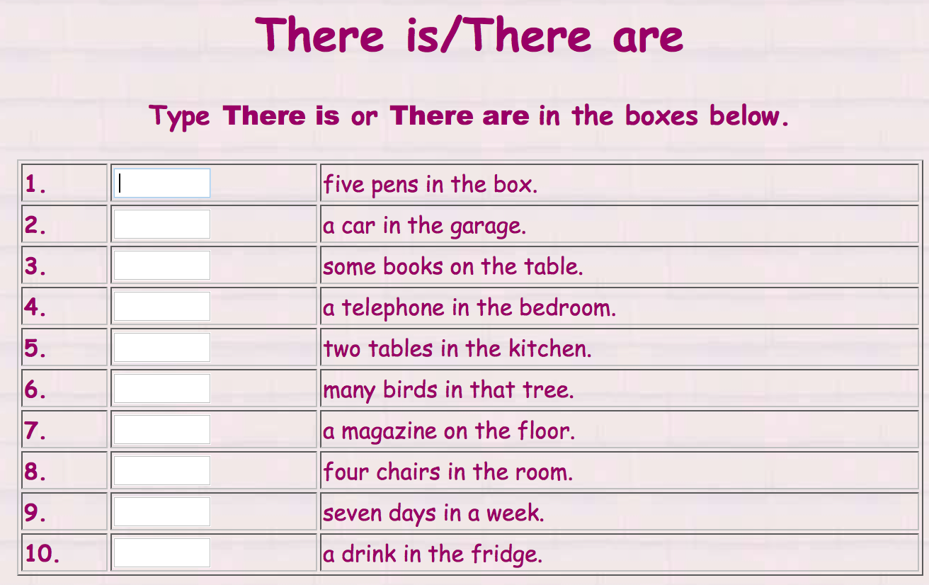 Hello! There is / There are