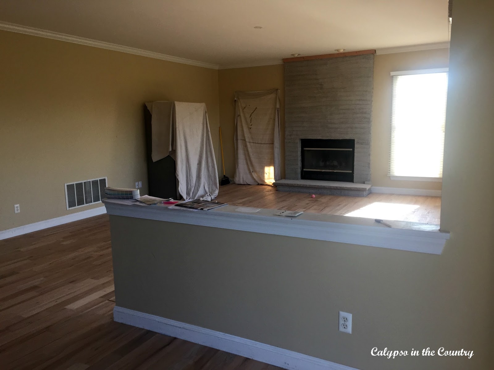 Half wall between kitchen and family room