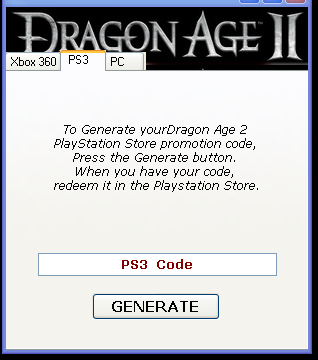 dragonage2code: Download Dragon Age 2 Code Generator
