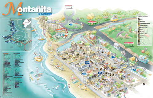 Playa Montañita Ecuador Mapa