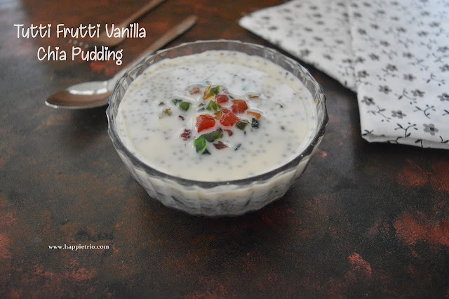 Vanilla Tutti Fruiti Chia Pudding Recipe | Chia Seed Recipes
