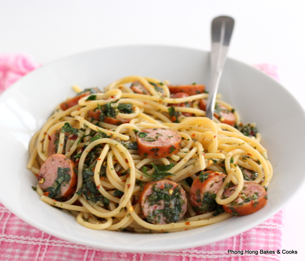 PH the Malaysian Carnivore Grilled Sausage Pasta with Chimichurri