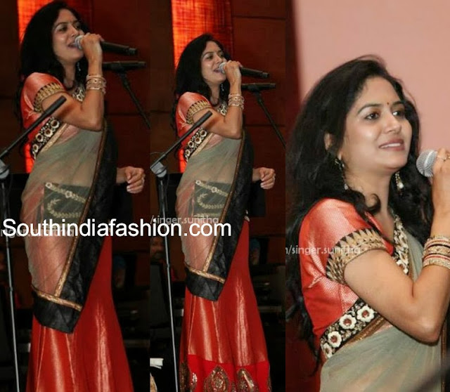 Singer Sunitha in Half Saree