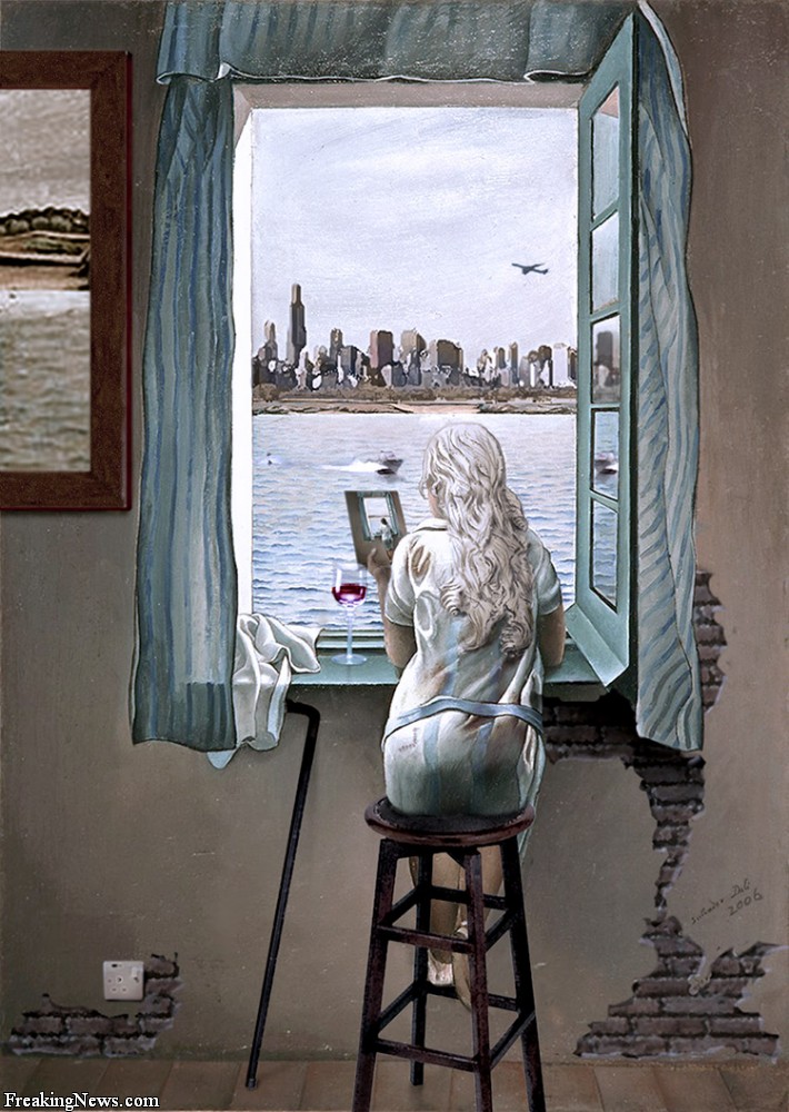 Salvador Dali-figure at a window(80 years later_processing painting)