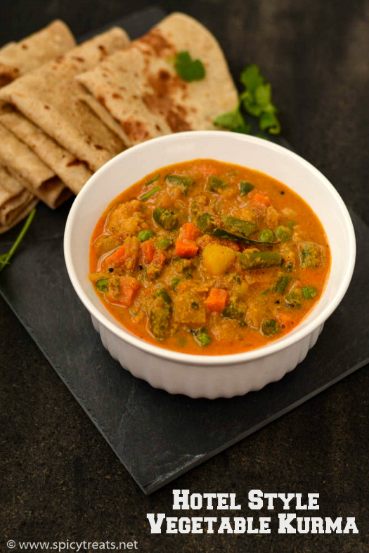 Spicy Treats Hotel Style Vegetable Kurma Recipe Hotel Chapathi Kurma