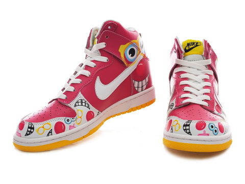 Women High Tops Nike Dunk Mr Photo Head Shoes Peach White Jade | Rainbow nike shoes/Air Force