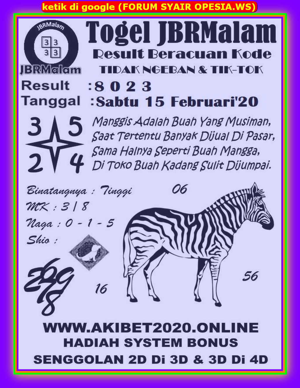 1 New Message Kode Syair Singapore 15 Februari 2020 Forum Syair Togel Hongkong Singapura Sydney