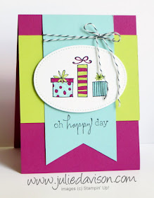 Stampin' Up! Happiest of Days Birthday Card for #GDP093 ~ 2017-2018 Annual Catalog ~ www.juliedavison.com
