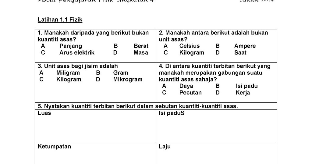 Soalan Daya Dan Gerakan Fizik Tingkatan 4  Contoh 37