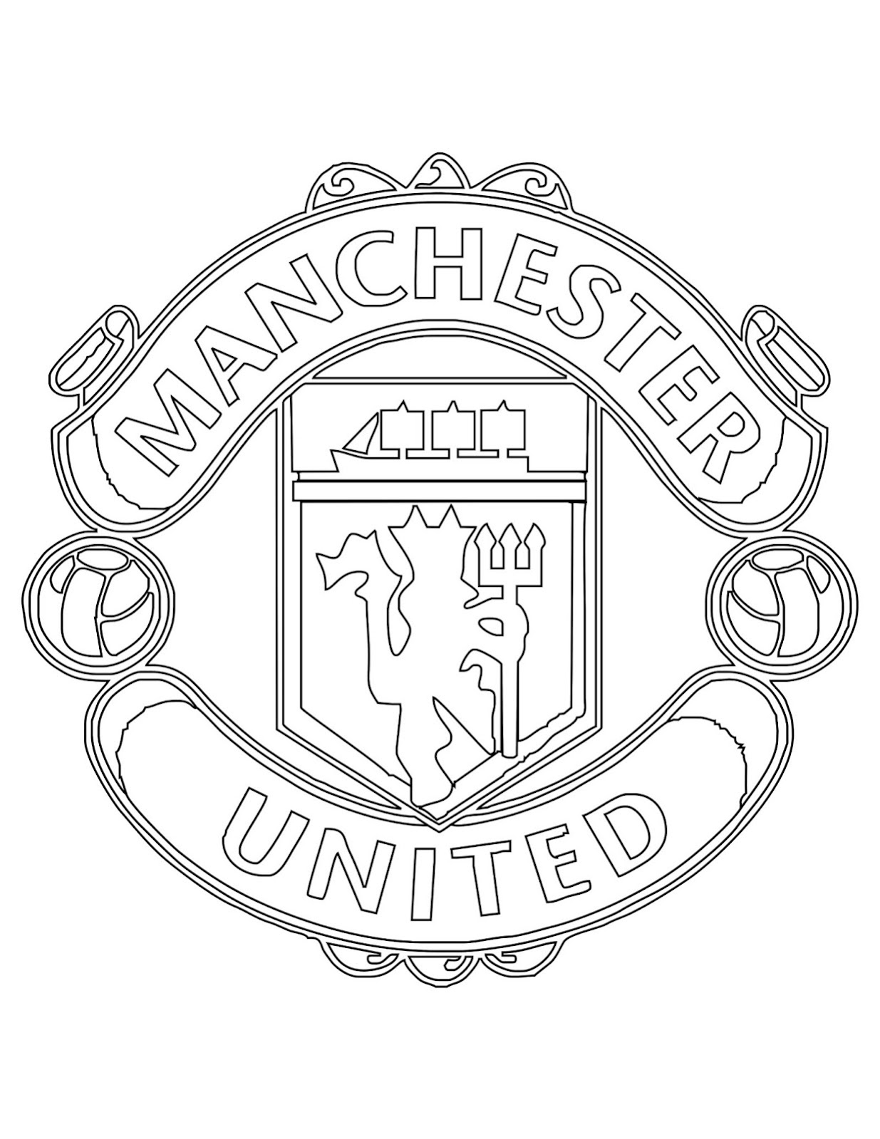 Mewarnai Gambar Logo Klub Manchester United Contoh Anak Paud Download