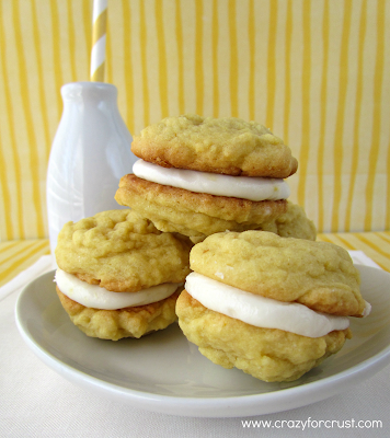 Lemon Cream pudding cookies on a white plate