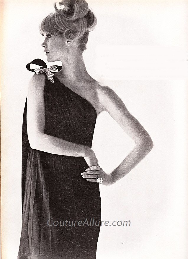 Vintage Avant Garde Couture Black Cocktail Dress by Travilla, Micro ...