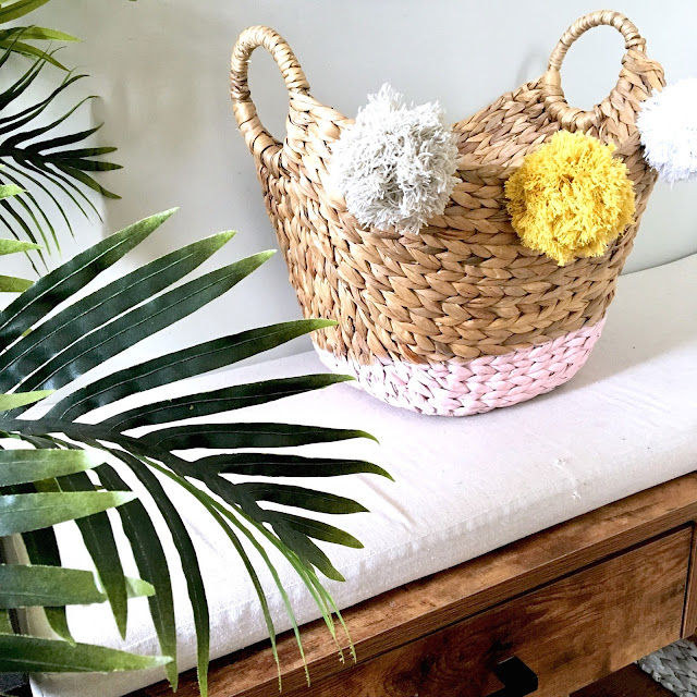 DIY Paint Dipped Basket with Spray Paint