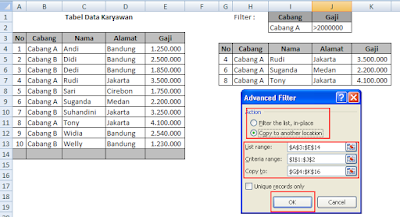 Cara  Filter Data Dan Menampilkannya Pada Sheet Lain Dengan Fitur Advanced Filter Excel
