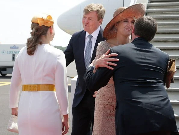 Hereditary Grand Duke Guillaume and Hereditary Grand Duchess Stéphanie attended the farewell ceremony